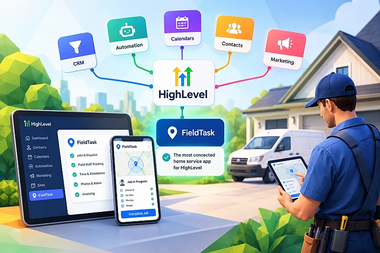 highlevel and fieldtask home service integration