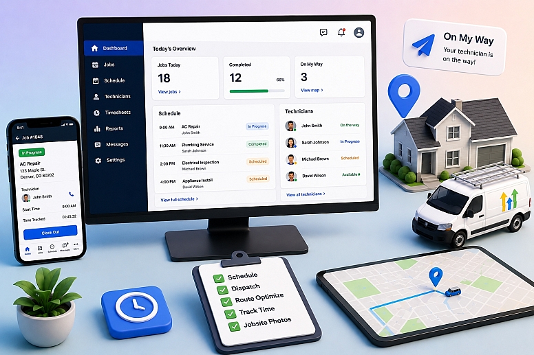 technician dispatch dashboard mockup